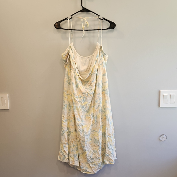 BP. Nordstrom NWT Teal Ivory Zel Floral Halter Slipdress - Picture 10 of 11